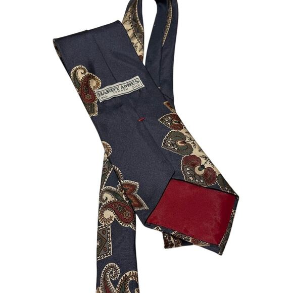 Vintage Hardy Amies London 100% Silk Paisley Print Tie - Picture 6 of 7